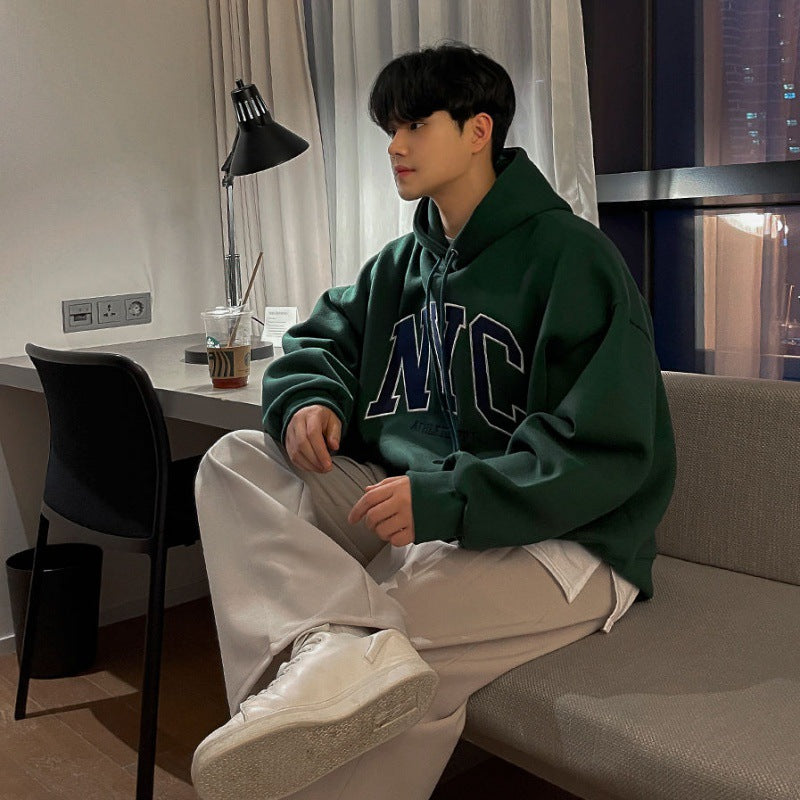 Vintage Embroidered Hoodie – Korean Loose Fit Style