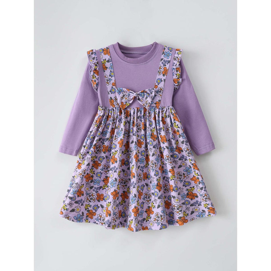 Girls Bow Princess Long Sleeve Dress for Spring Autumn Kids