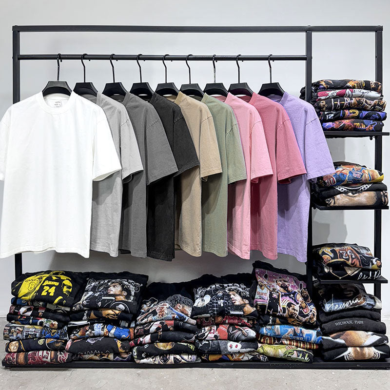 260g Oversized Washed Cotton T-Shirt – Retro Style