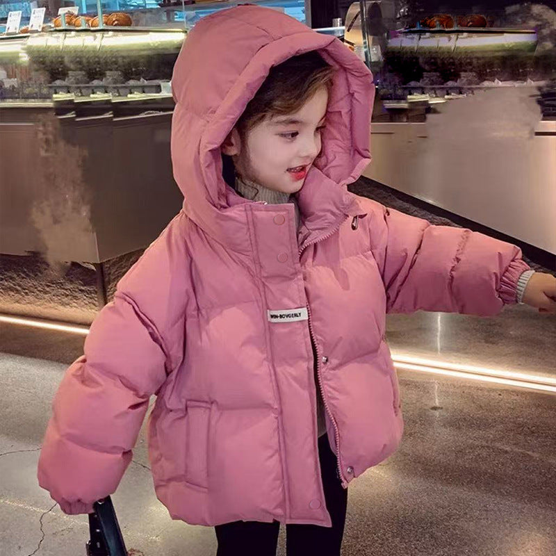 Kids Hooded Winter Cotton Jacket Warm Thickened Coat
