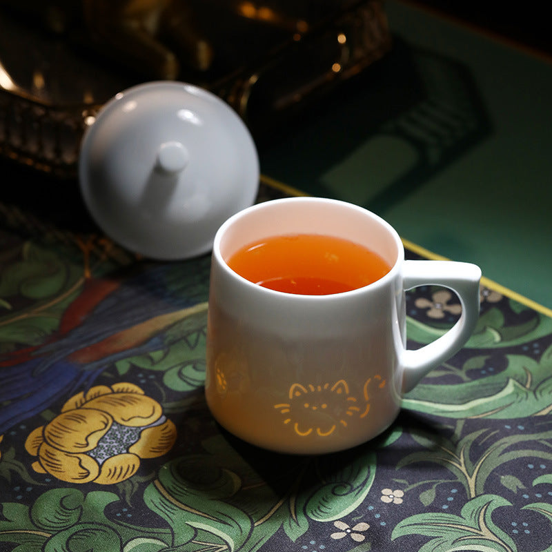 Jingdezhen Cut-Out Ceramic Coffee Cup High-End Mug