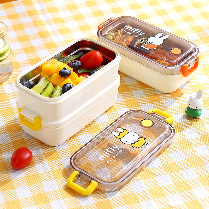304 Steel Double-Layer Lunch Box  Insulated & Large