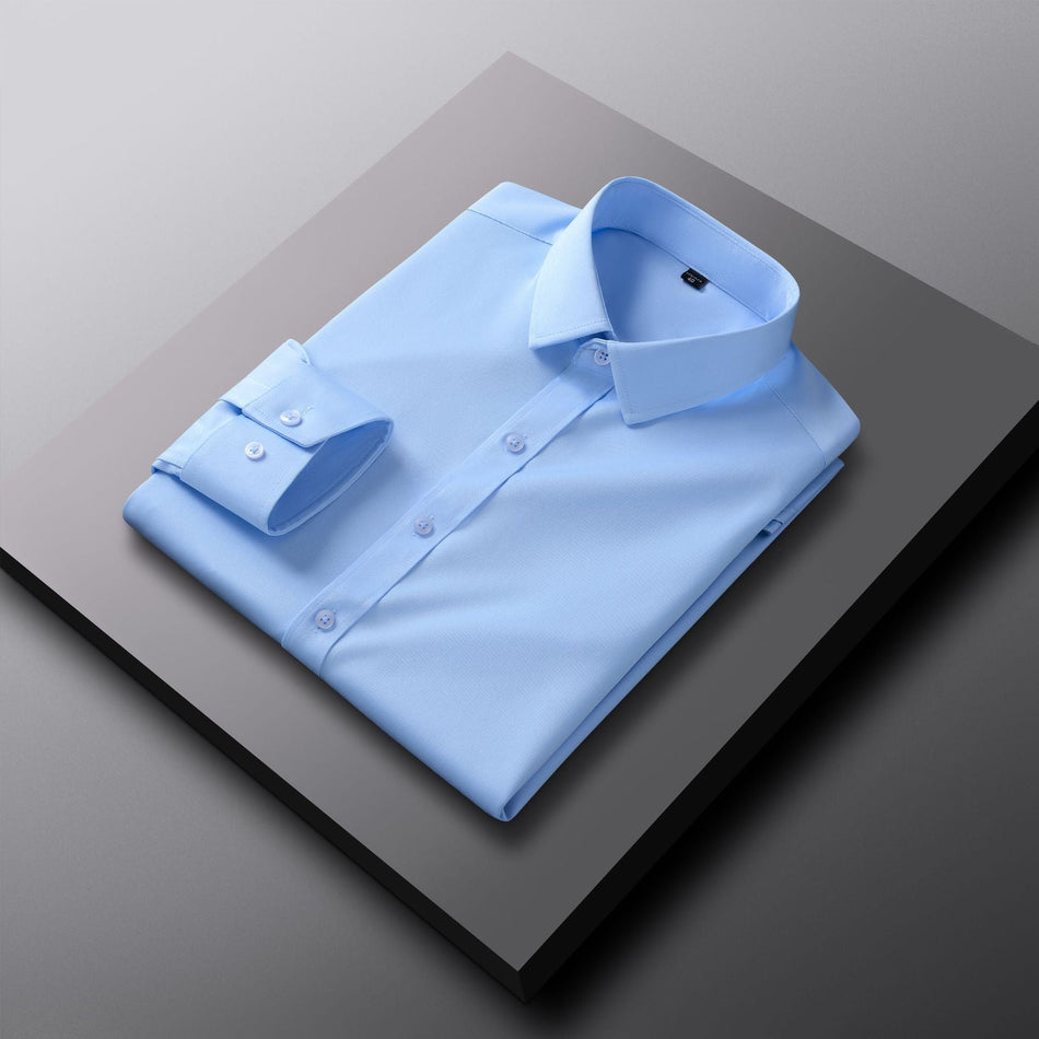 Men's Slim-Fit No-Iron Long-Sleeve Stretch Suit Shirt