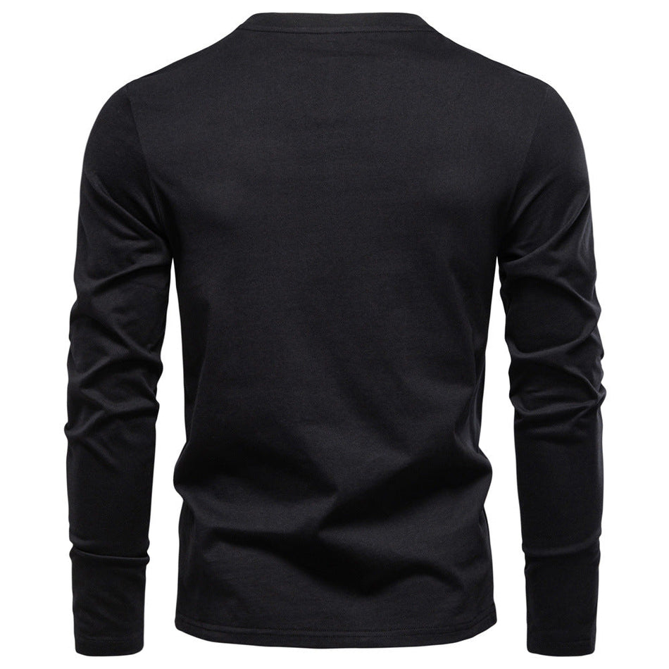 Men’s V-Neck Long Sleeve T-Shirt – Slim Cotton Top