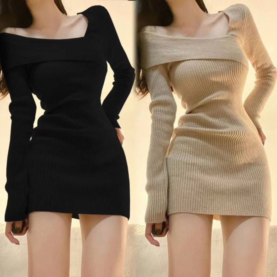 Autumn Hip-Hugging Tight Inner Dress for Women Chic Style
