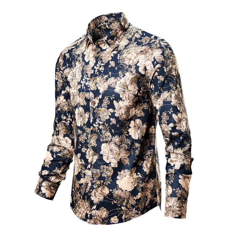 Men’s Slim Fit Floral Print Shirt – Stylish Casual Top