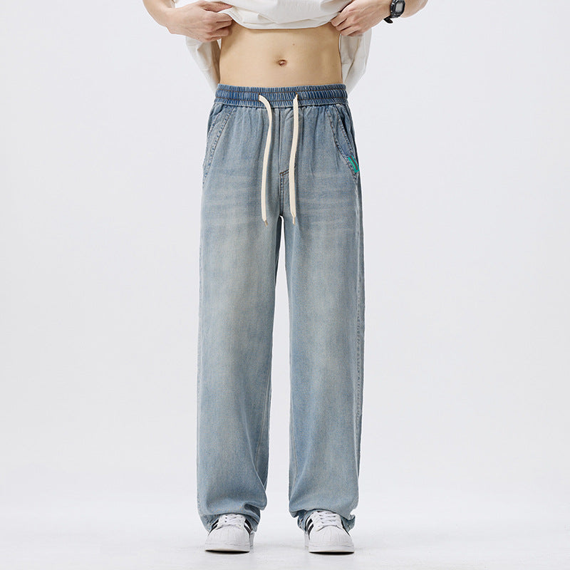 Plus Size Loose Straight Jeans – Lyocell Tencel Soft
