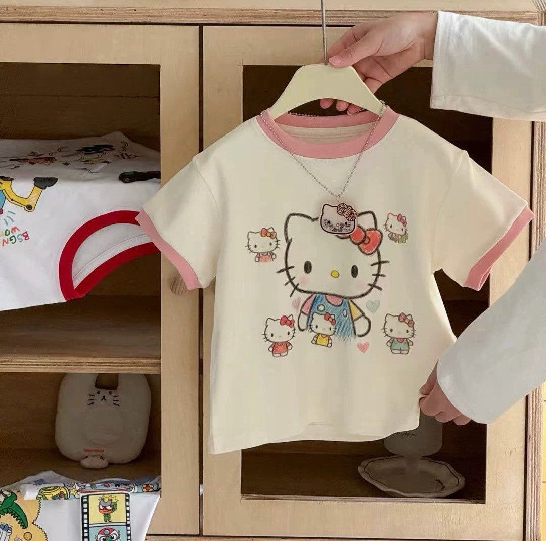 Girls Cartoon Print T-Shirt – Cute Summer Casual Wear – T-Shirts – Image 6