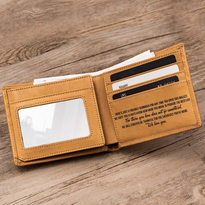 Personalized Leather Wallet Best Dad Father’s Day Gift