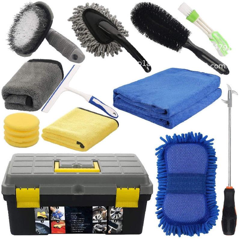 15-Piece Car Cleaning Kit with Storage Toolbox