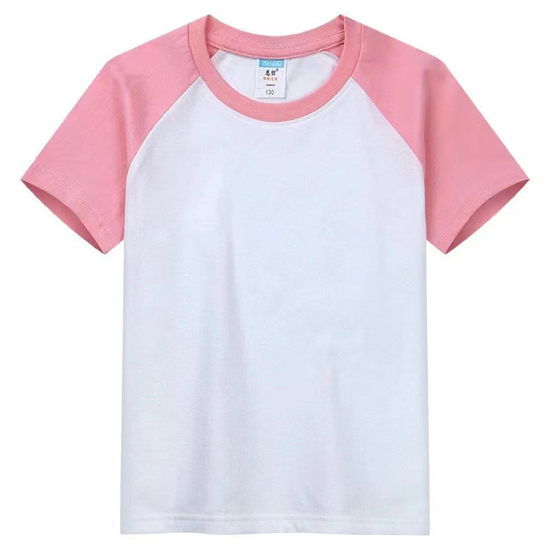 Parent-Child Color Block Cotton T-Shirt – Unisex Sports