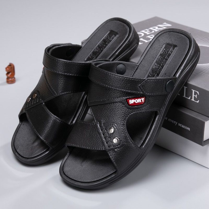Men's Rubber Sandals Two-Wear Thick Sole Non-Slip Summer