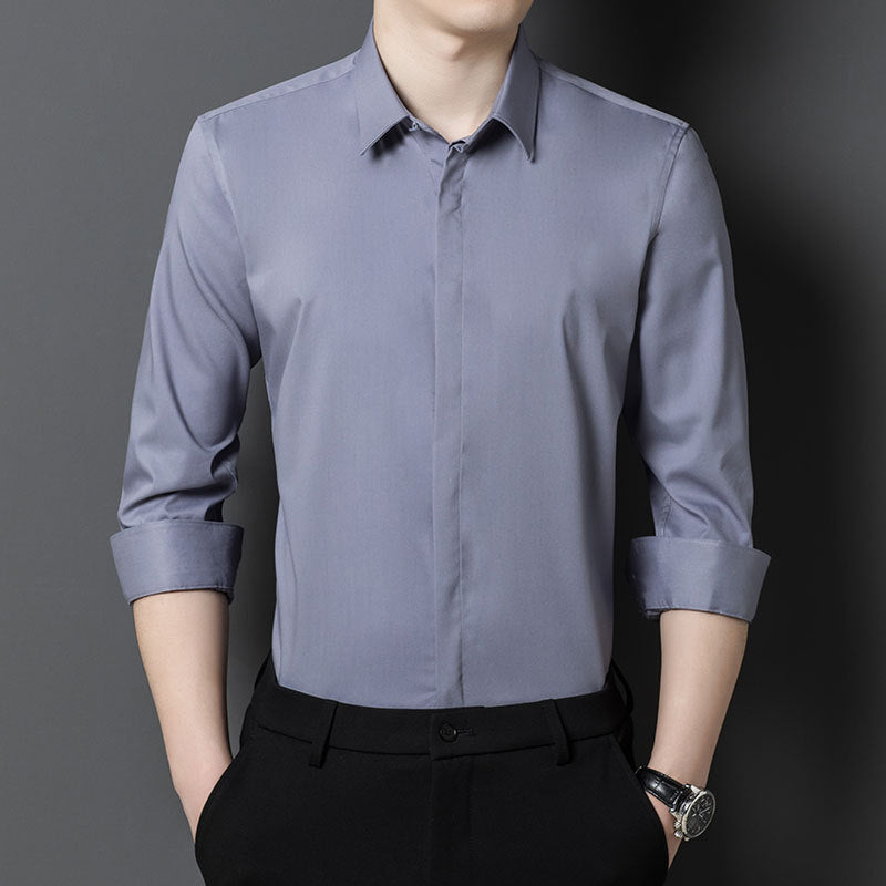 INSTOCK-Hidden Bamboo Fiber Men’s Long Sleeve Shirt – Non-Iron