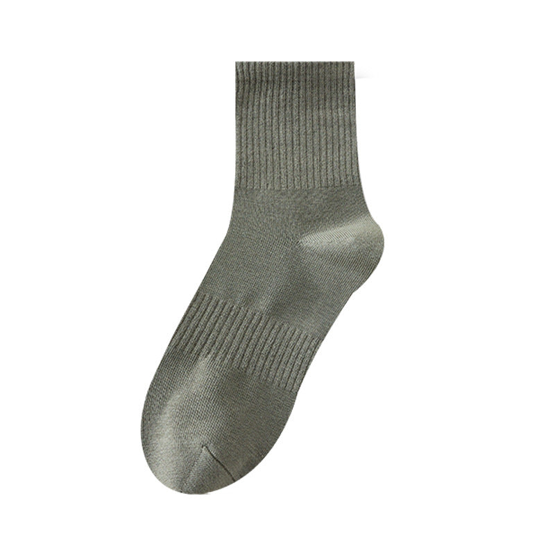 (5 Pack)-Classic Cotton Mens Mid-Calf Socks – Breathable &