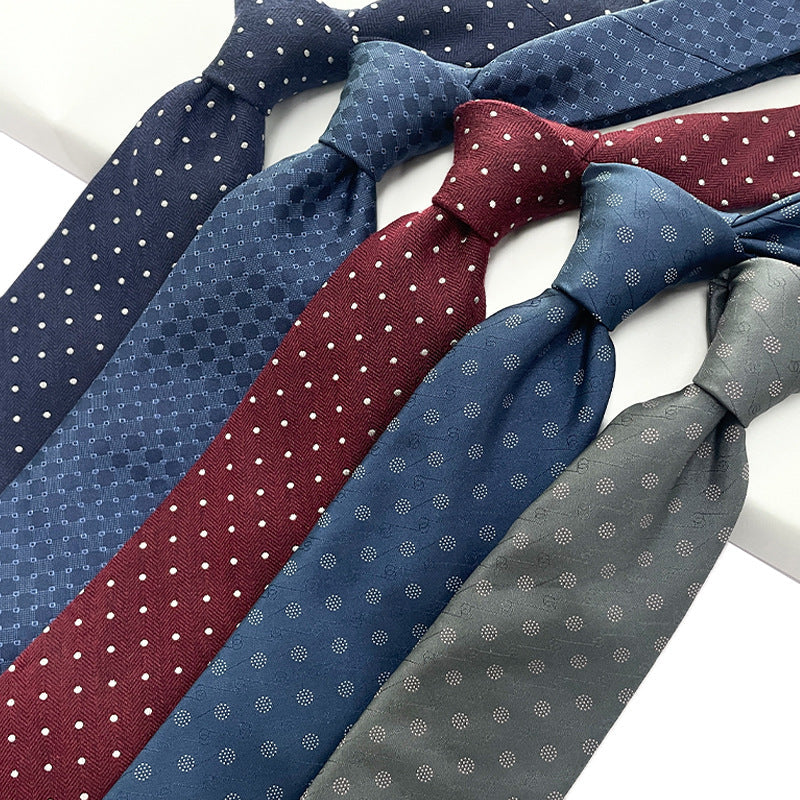 Silk Dot Tie for Men – Classic Black Formal Accessory