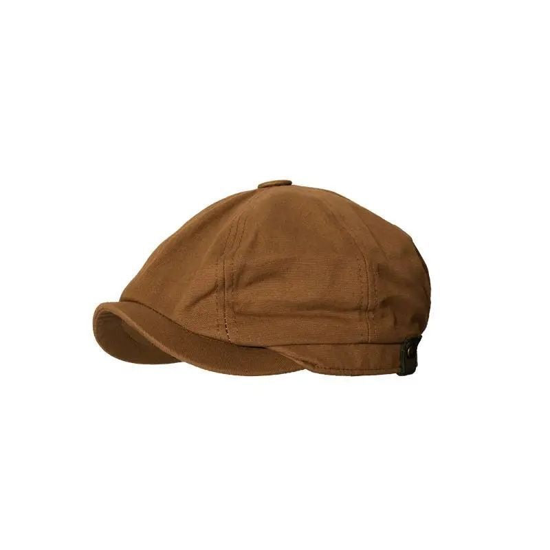 Retro Octagon Beret Cap – Cotton Newsboy Hat for Men