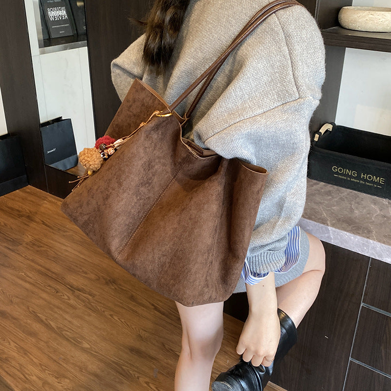 Suede Large Capacity Commuter Shoulder Tote Bag Women ChicGo