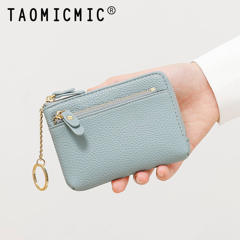 INS Mini PU Coin Purse – Zipper Keychain Bag