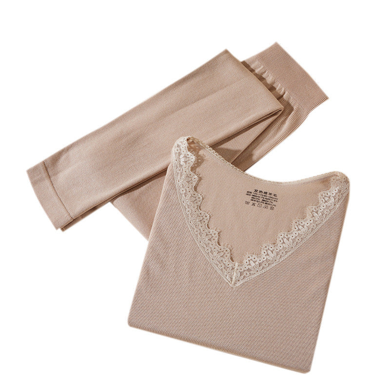 Women’s Lace Sheep Wool Thermal Set