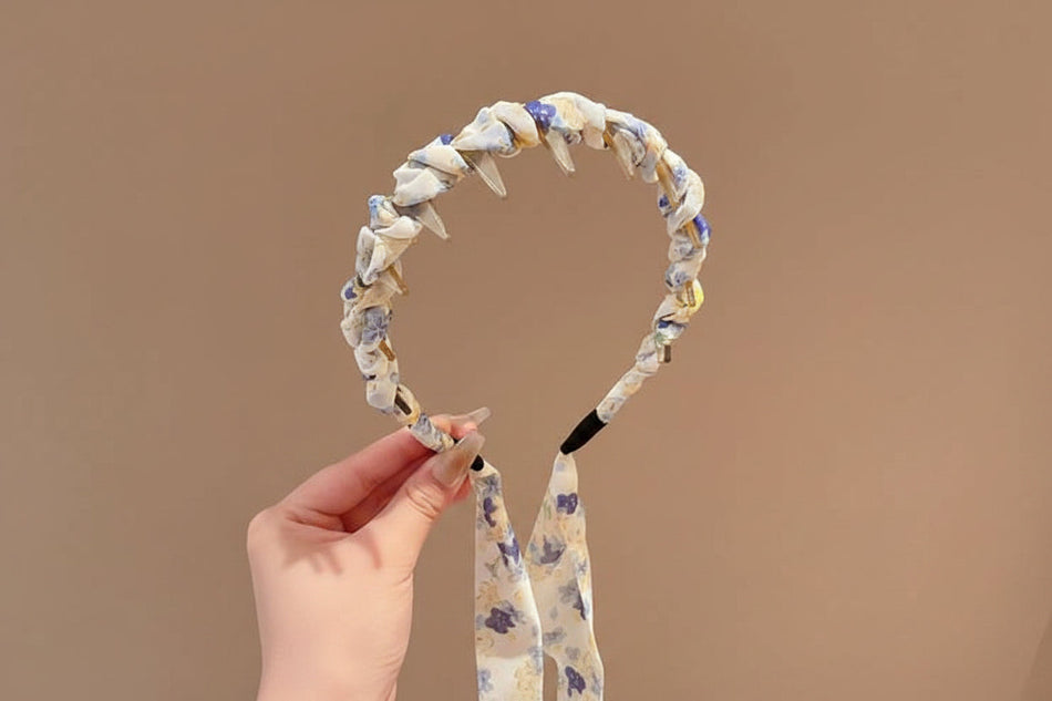 Braided Ribbon Headband for Women High Crown Hair Accessory