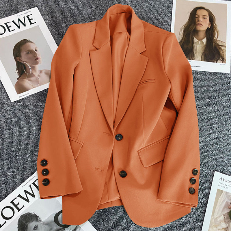 STOCK-Brown Korean Style Blazer for Women – Spring Autumn 2026