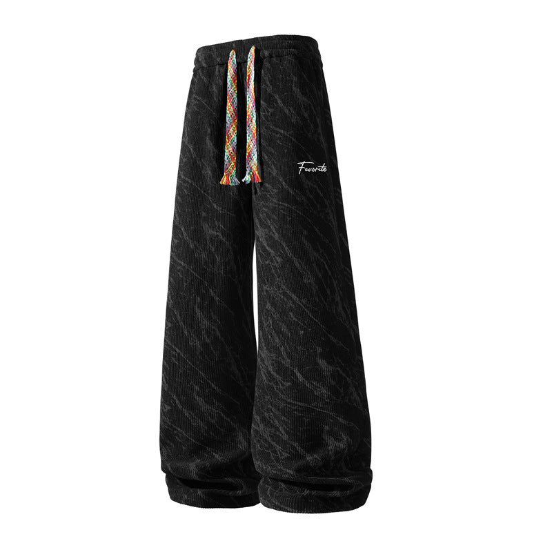 Men's Corduroy Wide Leg Casual Pants with American Style