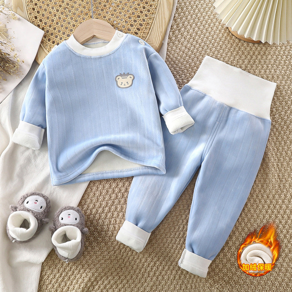 Children Thermal Underwear Suit Fleece Lined Autumn Winter!!
