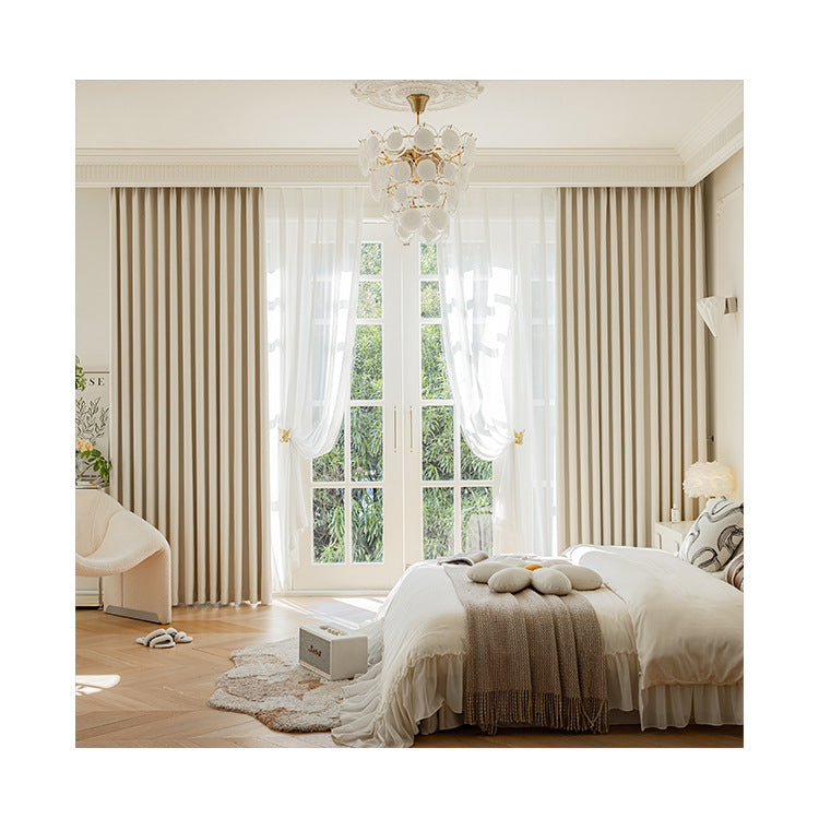 High-Precision Jacquard Curtains – French Style Light Luxury for