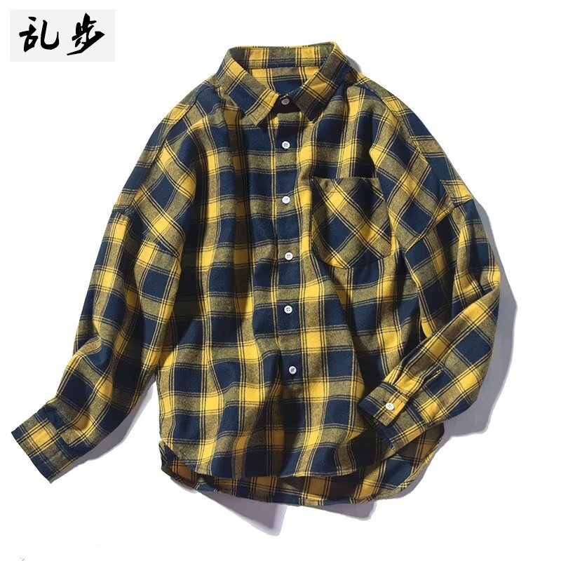 Men's Black & White Plaid Korean Style Casual Shirt Jacket