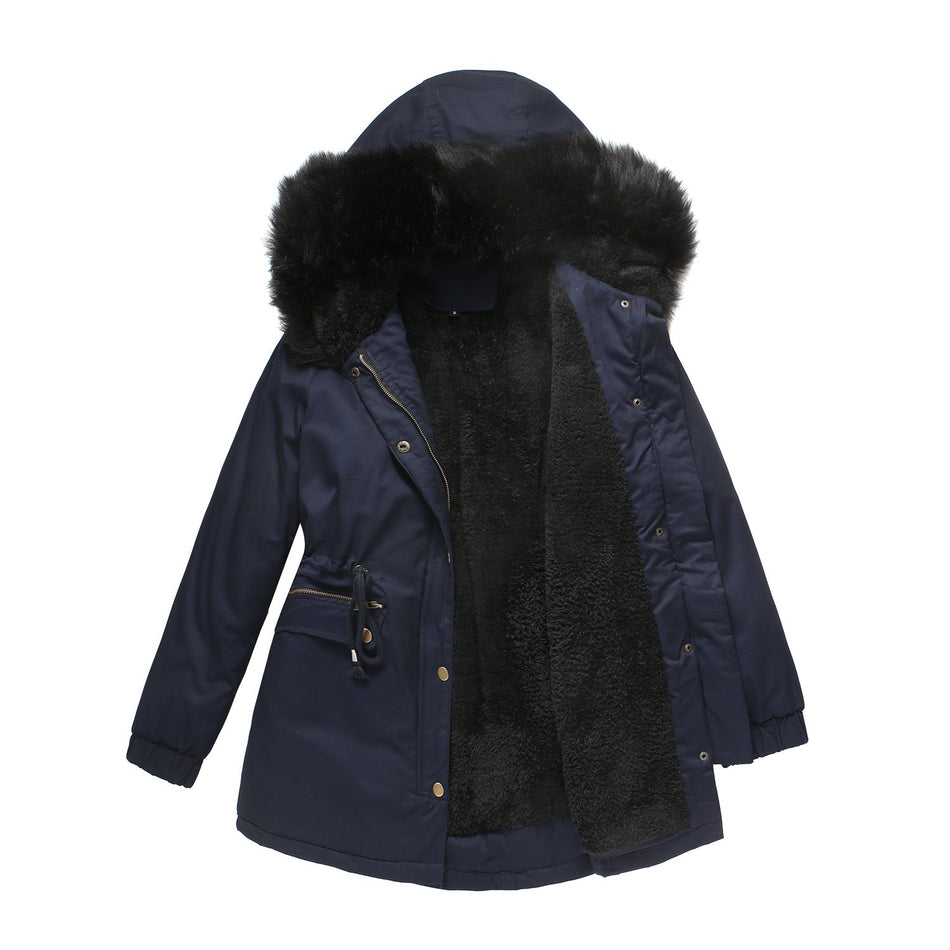STOCK-Women’s Fleece Cotton-Padded Parker Jacket