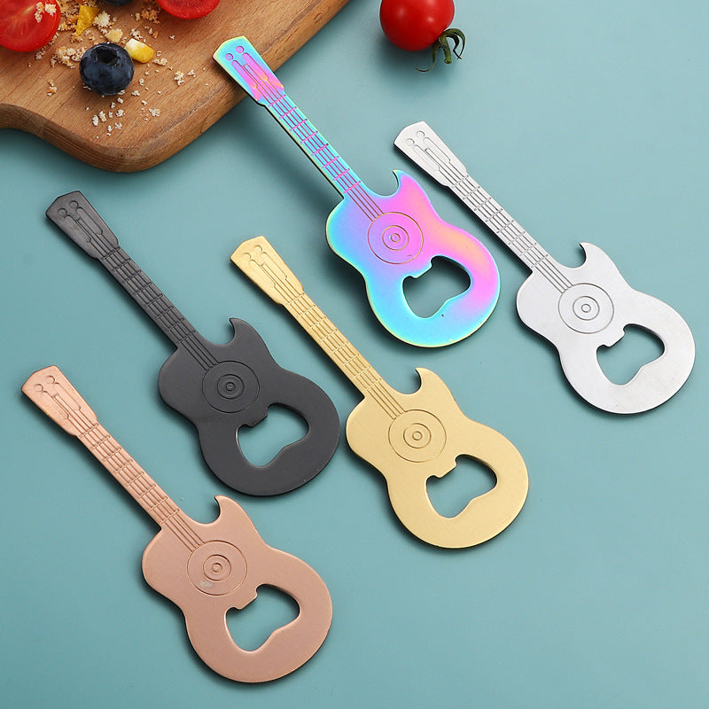 Stainless Steel Guitar Bottle Opener with Magnet