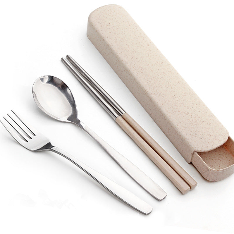 Stainless Steel Portable Cutlery Set Fork Spoon Chopsticks Box