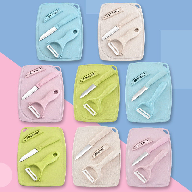 Mini Kitchen Cutting Board Set – Stainless Steel Fruit Knife