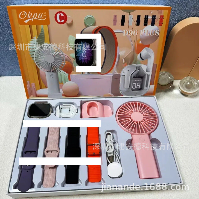D96 Plus Smartwatch + TWS Earbuds & Fan