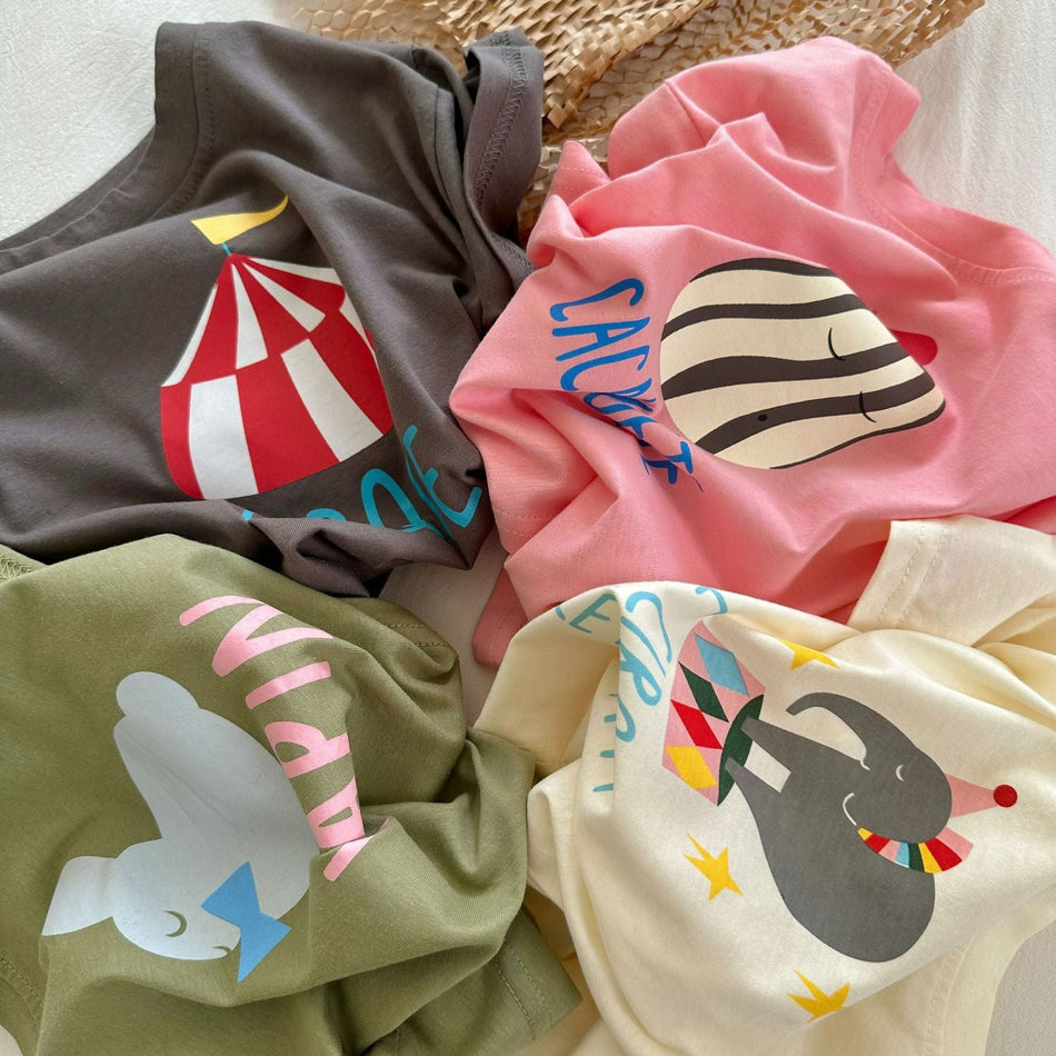 2023 Kids Cartoon Printed Korean Style T-Shirt Boys & Girls