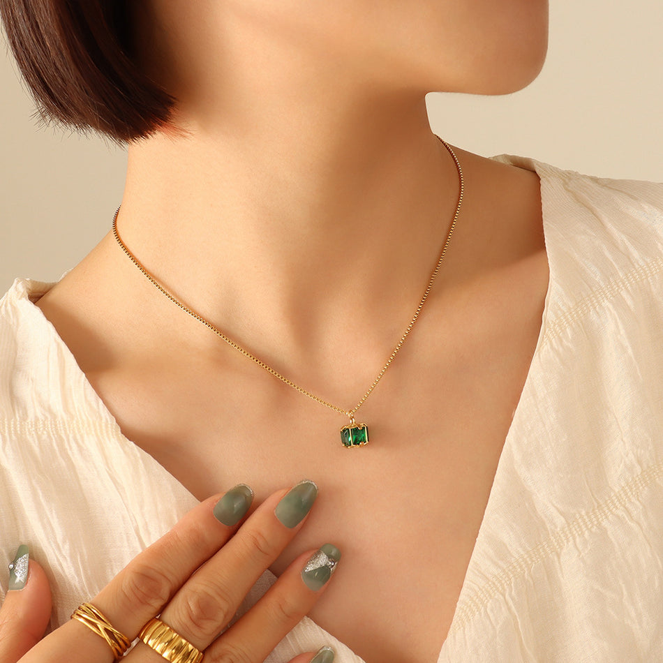 Zircon Necklace & Earring Jewelry Set – Elegant & Sparkling