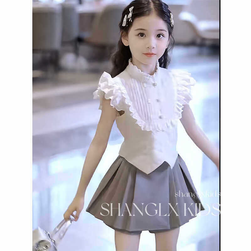 Girls Lace Top & Skirt Korean Style Summer Set – Elegant Kids Outfit Nepal | Tudoholic