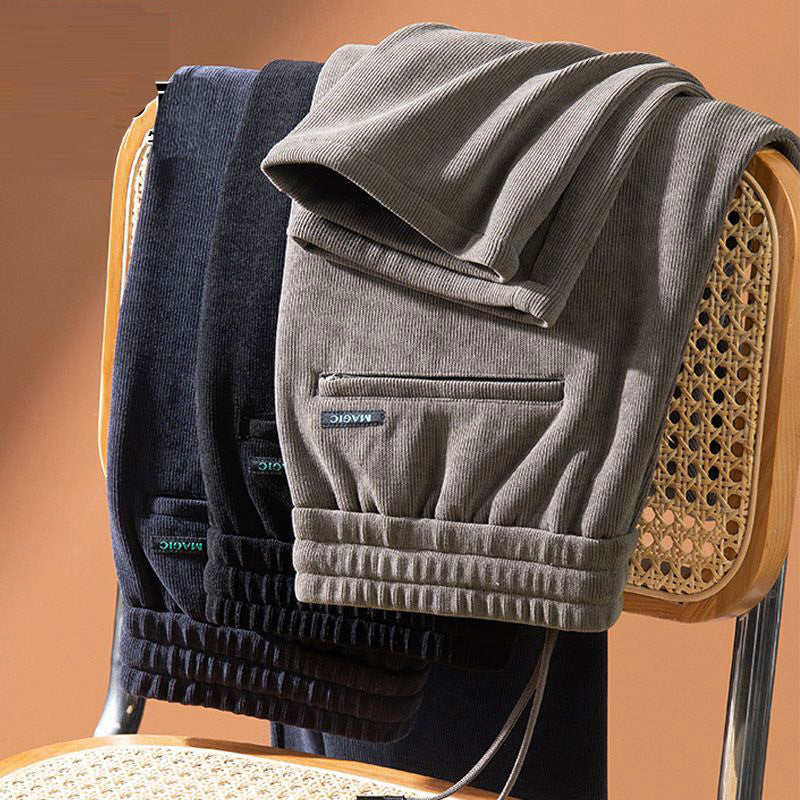 Men’s Thickened Sweatpants Loose Casual Autumn Winter