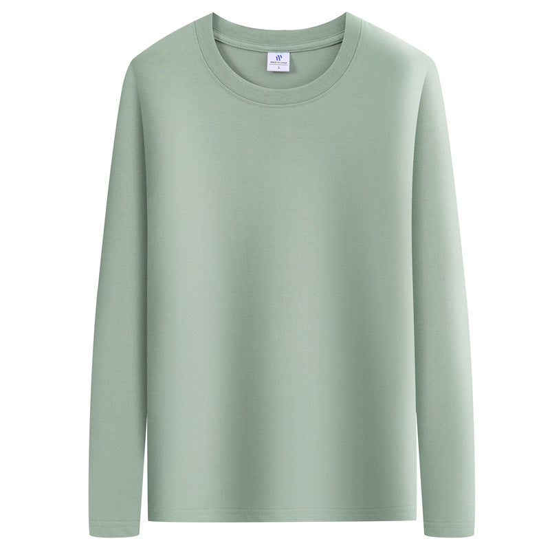 Men’s Cotton Long Sleeve Solid Color Loose T-Shirt