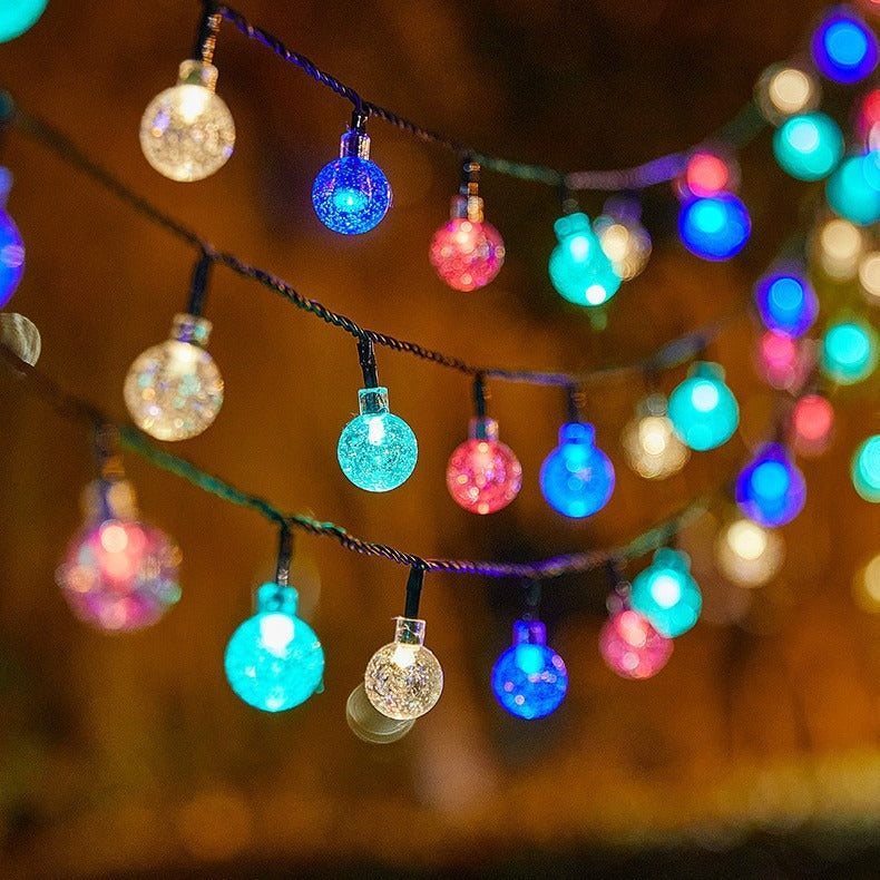 LED Solar Bubble Ball String Lights Outdoor Waterproof