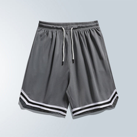 Grey men's shorts - casual shorts with elastic waistband for active and leisure wear
