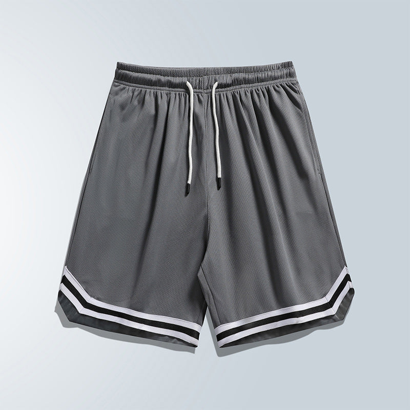 Grey men's shorts - casual shorts with elastic waistband for active and leisure wear