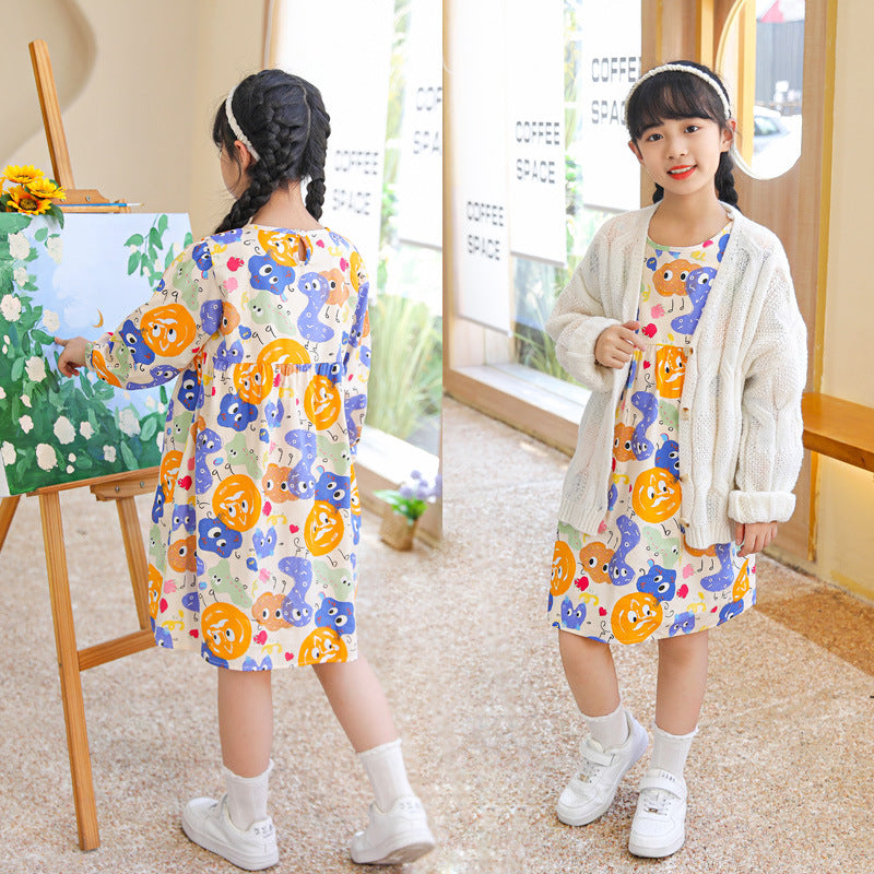 Girls Korean Style Simple Princess Skirt for Autumn Winter