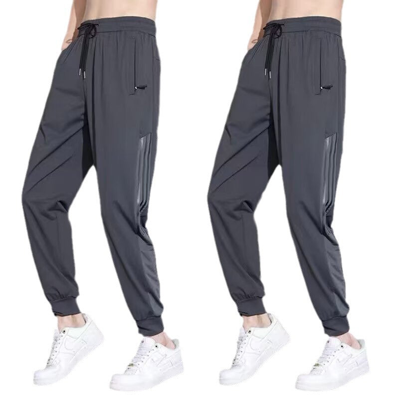 Men’s Ice Silk Track Pants – 2024 Summer Quick-Dry Sports &