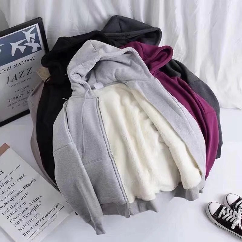 Winter Fleece-Lined Couple Sweatshirt