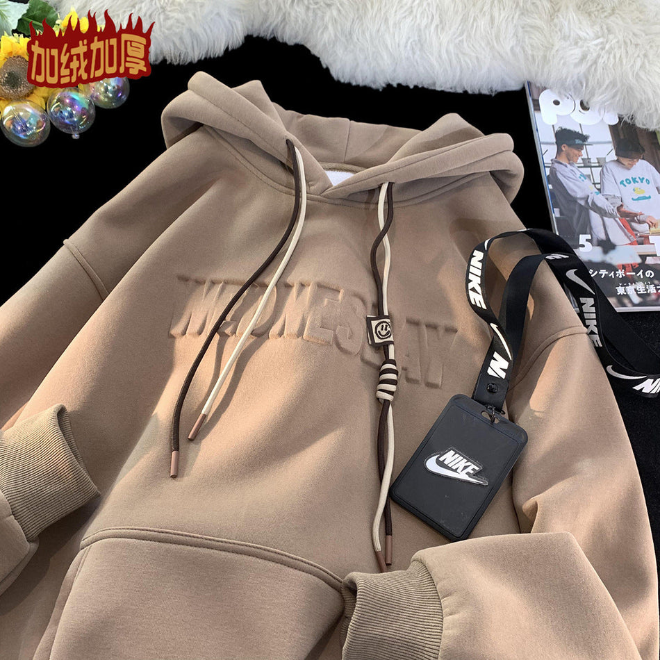500g Heavyweight Fleece-Lined Hooded Sweater Men High Street