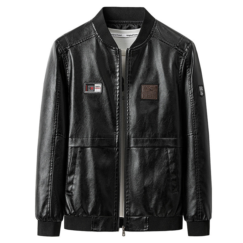 Men’s Plus Size Leather Jacket – 2023 Korean PU Coat