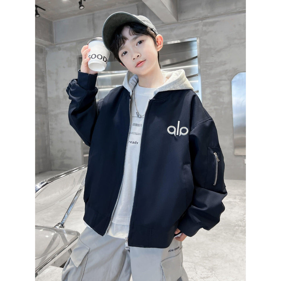 Boys’ Hooded Baseball Jacket