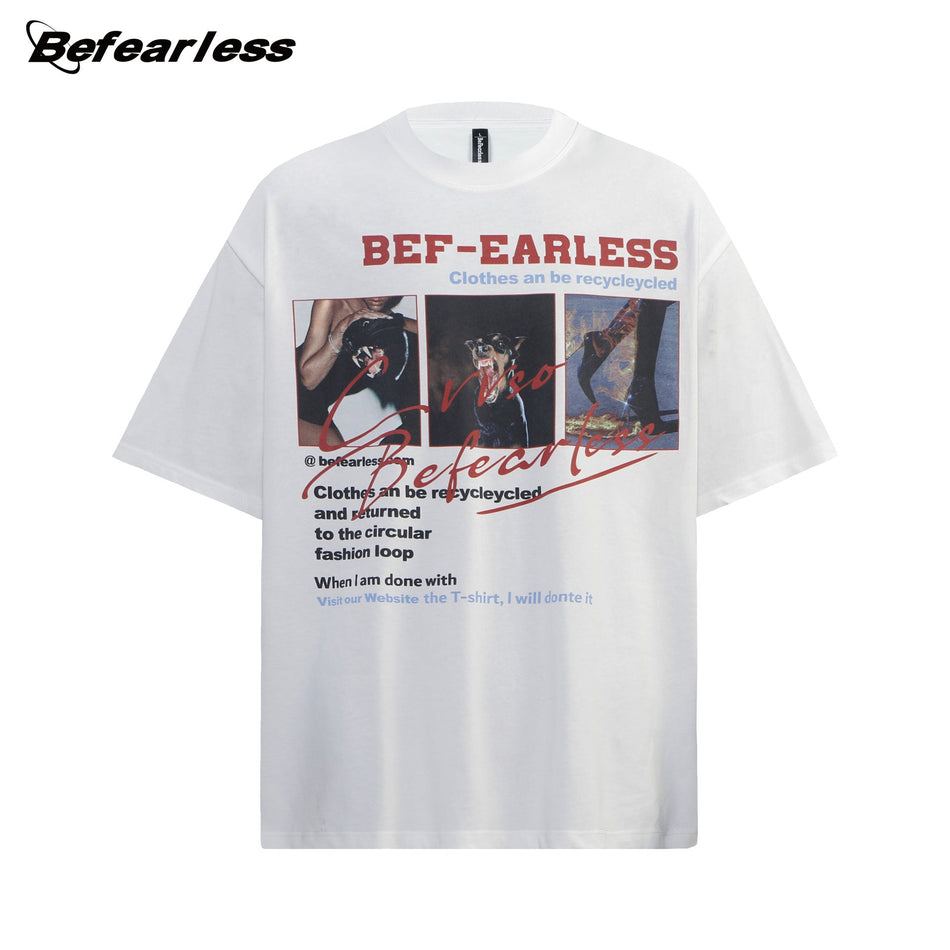 Retro Washed Letter T-Shirt – Vintage Graphic Casual Tee