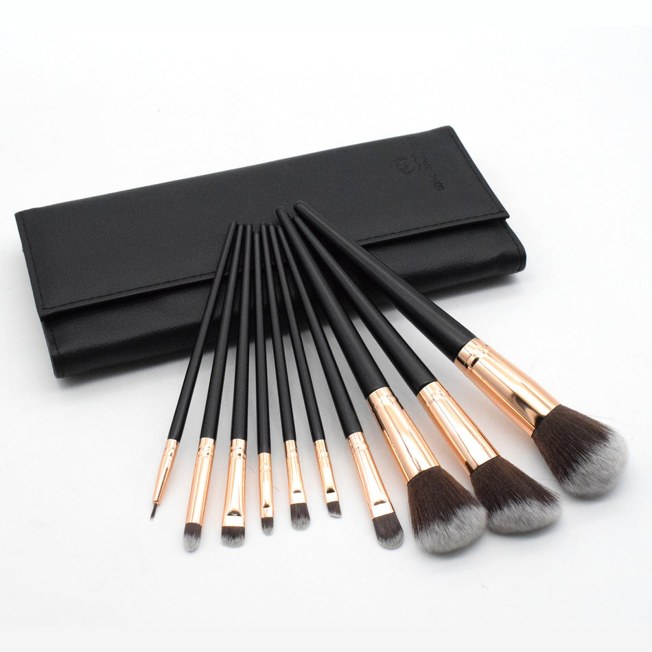 10-Piece Makeup Brush Set – Complete Portable Beauty Tool Kit
